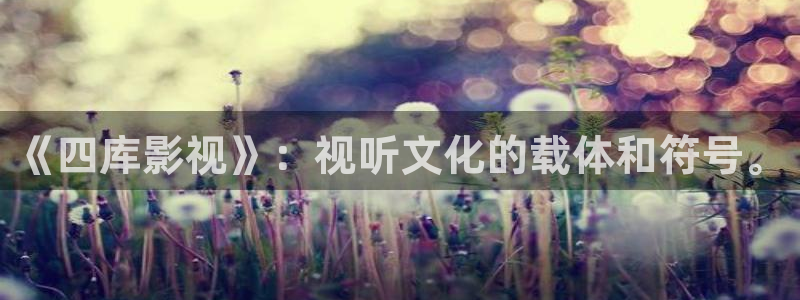 草莓草莓的：《四库影视》：视听文化的载体和符号。